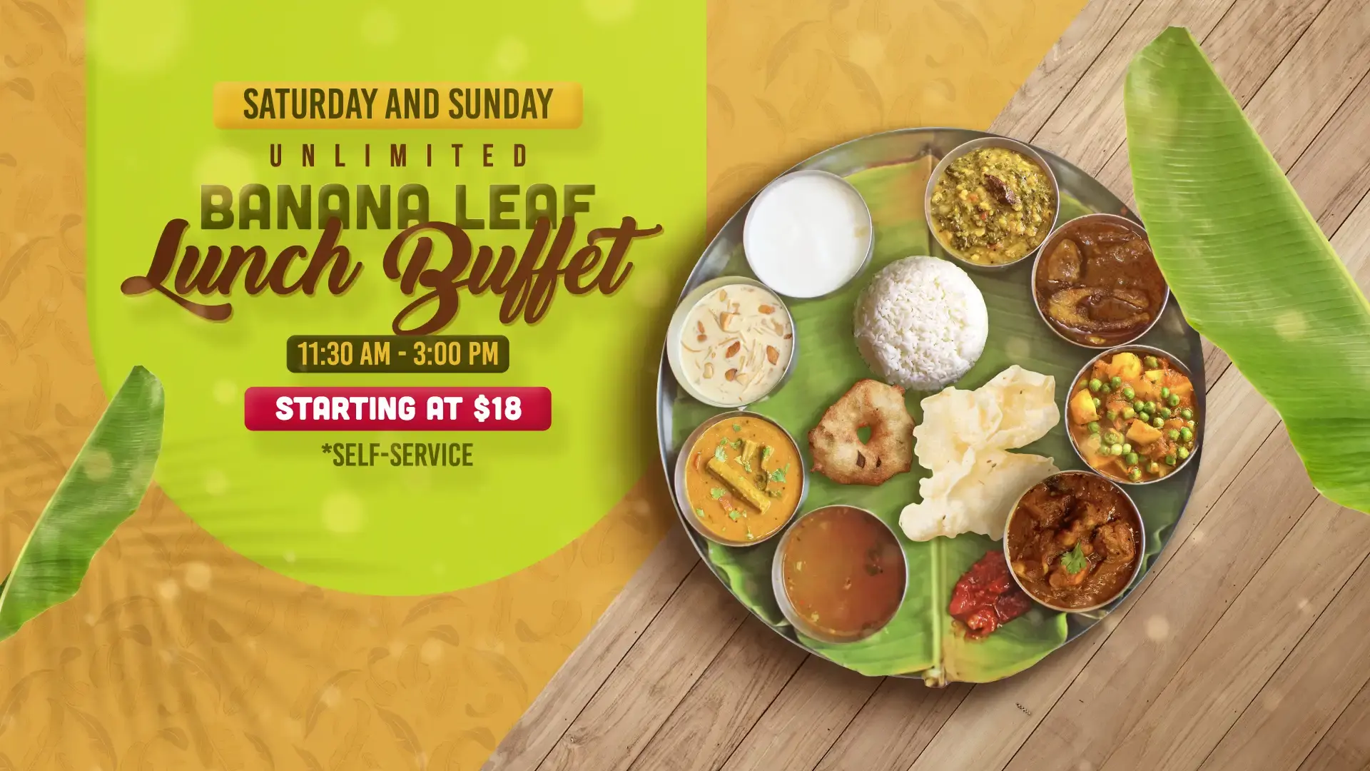 Banana leaf lunch buffet